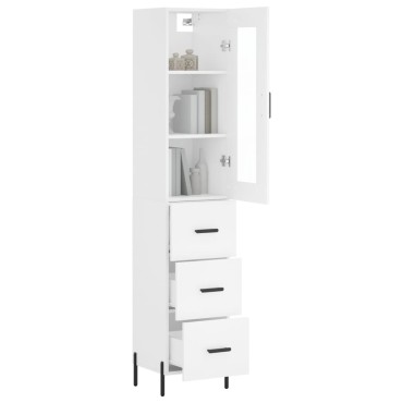 vidaXL Ντουλάπι Λευκό 34,5x34x180cm από Επεξεργασμένο Ξύλο 1 τεμ.