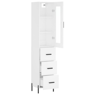 vidaXL Ντουλάπι Λευκό 34,5x34x180cm από Επεξεργασμένο Ξύλο 1 τεμ.