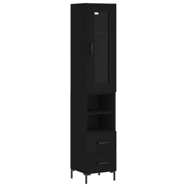 vidaXL Ντουλάπι Μαύρο 34,5x34x180cm από Επεξεργασμένο Ξύλο 1 τεμ.