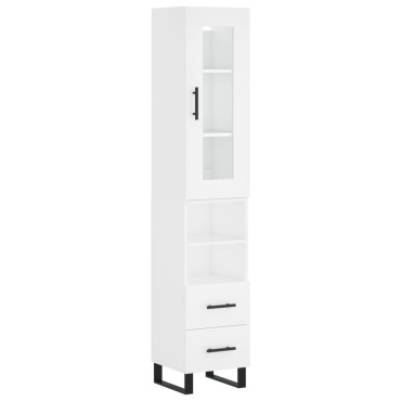 vidaXL Ντουλάπι Λευκό 34,5x34x180cm από Επεξεργασμένο Ξύλο 1 τεμ.