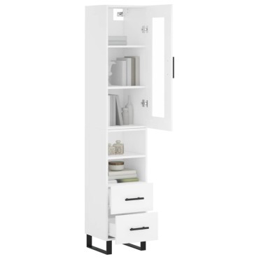 vidaXL Ντουλάπι Λευκό 34,5x34x180cm από Επεξεργασμένο Ξύλο 1 τεμ.