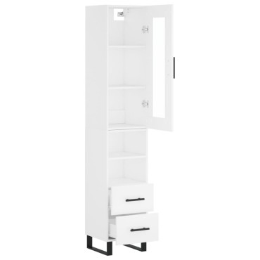 vidaXL Ντουλάπι Λευκό 34,5x34x180cm από Επεξεργασμένο Ξύλο 1 τεμ.