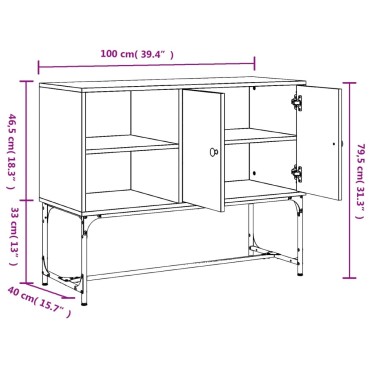 vidaXL Ντουλάπι Καπνιστή Δρυς 100x40x79,5cm από Επεξεργασμένο Ξύλο 1 τεμ.