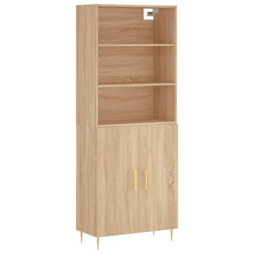 vidaXL Ντουλάπι Sonoma δρυς 69,5x34x180cm από Επεξεργασμένο Ξύλο 1 τεμ.