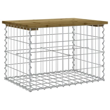 vidaXL Παγκάκι Κήπου Συρματοκιβώτιο 63x44x42cm Εμποτ. Ξύλο Πεύκου 1 τεμ.