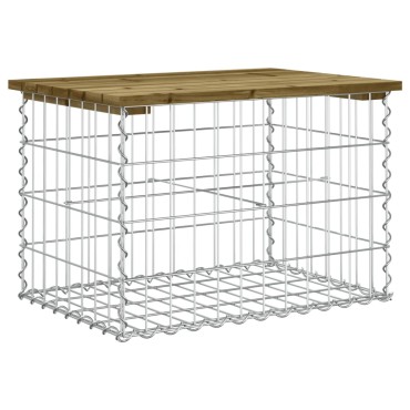 vidaXL Παγκάκι Κήπου Συρματοκιβώτιο 63x44x42cm Εμποτ. Ξύλο Πεύκου 1 τεμ.