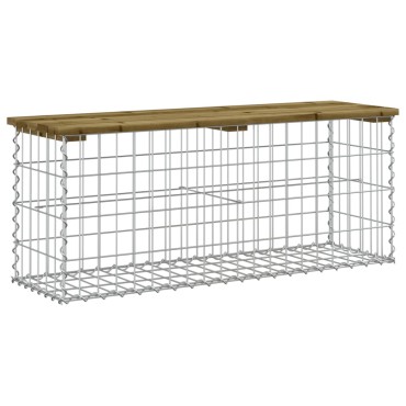 vidaXL Παγκάκι Κήπου Συρματοκιβώτιο 103x31,5x42cm Εμποτ. Ξύλο Πεύκου 1 τεμ.