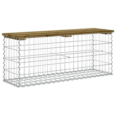 vidaXL Παγκάκι Κήπου Συρματοκιβώτιο 103x31,5x42cm Εμποτ. Ξύλο Πεύκου 1 τεμ.