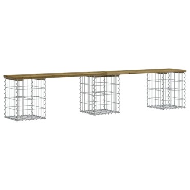 vidaXL Παγκάκι Κήπου Συρματοκιβώτιο 203x31x42cm Εμποτ. Ξύλο Πεύκου 1 τεμ.