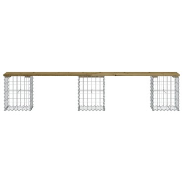 vidaXL Παγκάκι Κήπου Συρματοκιβώτιο 203x31x42cm Εμποτ. Ξύλο Πεύκου 1 τεμ.