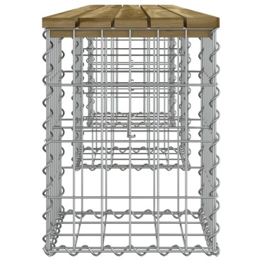 vidaXL Παγκάκι Κήπου Συρματοκιβώτιο 203x31x42cm Εμποτ. Ξύλο Πεύκου 1 τεμ.