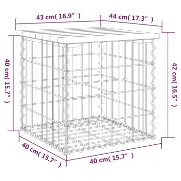 vidaXL Πάγκος Κήπου Συρματοκιβώτιο 43x44x42cm Μασίφ Ψευδοτσούγκα 1 τεμ.