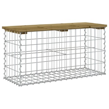 vidaXL Παγκάκι Κήπου Συρματοκιβώτιο 83x31,5x42cm Εμποτ. Ξύλο Πεύκου 1 τεμ.