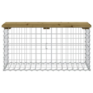 vidaXL Παγκάκι Κήπου Συρματοκιβώτιο 83x31,5x42cm Εμποτ. Ξύλο Πεύκου 1 τεμ.