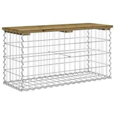 vidaXL Παγκάκι Κήπου Συρματοκιβώτιο 83x31,5x42cm Εμποτ. Ξύλο Πεύκου 1 τεμ.