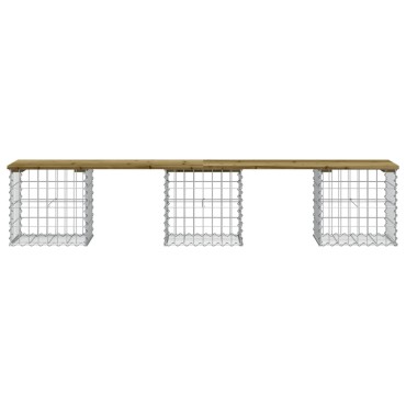 vidaXL Παγκάκι Κήπου Συρματοκιβώτιο 203x44x42cm Εμποτ. Ξύλο Πεύκου 1 τεμ.