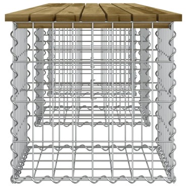 vidaXL Παγκάκι Κήπου Συρματοκιβώτιο 203x44x42cm Εμποτ. Ξύλο Πεύκου 1 τεμ.