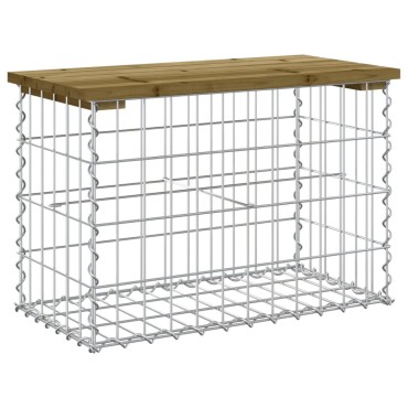vidaXL Παγκάκι Κήπου Συρματοκιβώτιο 63x31,5x42cm Εμποτ. Ξύλο Πεύκου 1 τεμ.