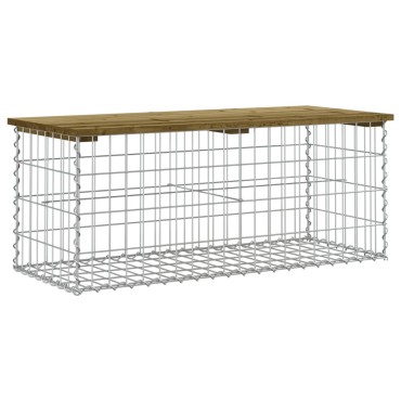 vidaXL Παγκάκι Κήπου Συρματοκιβώτιο 103x44x42cm Εμποτ. Ξύλο Πεύκου 1 τεμ.