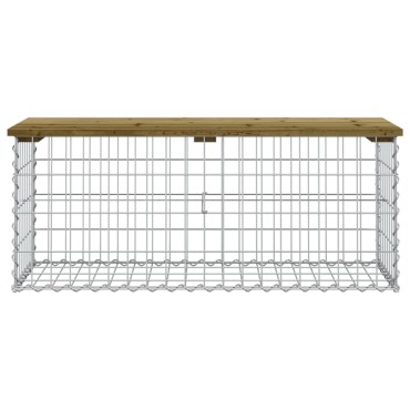 vidaXL Παγκάκι Κήπου Συρματοκιβώτιο 103x44x42cm Εμποτ. Ξύλο Πεύκου 1 τεμ.