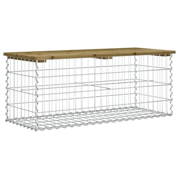 vidaXL Παγκάκι Κήπου Συρματοκιβώτιο 103x44x42cm Εμποτ. Ξύλο Πεύκου 1 τεμ.