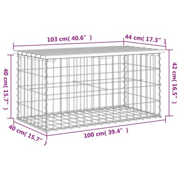 vidaXL Παγκάκι Κήπου Συρματοκιβώτιο 103x44x42cm Εμποτ. Ξύλο Πεύκου 1 τεμ.