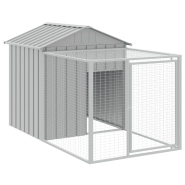 vidaXL Κοτέτσι με Περίβολο Αν. Γκρι 117x609x123 εκ. Γαλβαν. Ατσάλι