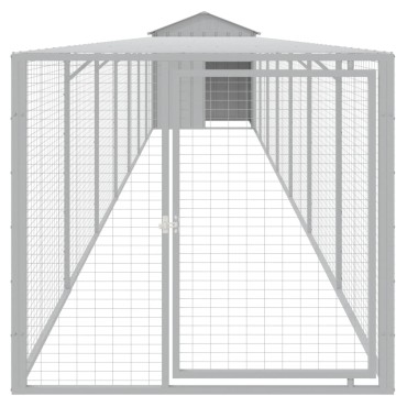 vidaXL Κοτέτσι με Περίβολο Αν. Γκρι 117x813x123 εκ. Γαλβαν. Ατσάλι