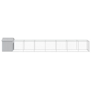 vidaXL Κοτέτσι με Περίβολο Αν. Γκρι 117x813x123 εκ. Γαλβαν. Ατσάλι