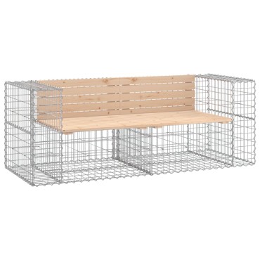 vidaXL Παγκάκι Κήπου Συρματοκιβώτιο 184x71x65,5cm Μασίφ Ξύλο Πεύκου 1 τεμ.