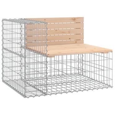 vidaXL Παγκάκι Κήπου Συρματοκιβώτιο 184x71x65,5cm Μασίφ Ξύλο Πεύκου 1 τεμ.
