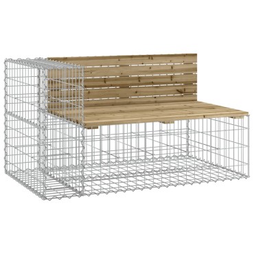 vidaXL Παγκάκι Κήπου Συρματοκιβώτιο 244x71x65,5cm Εμποτ. Ξύλο Πεύκου 1 τεμ.