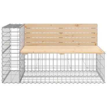 vidaXL Παγκάκι Κήπου Συρματοκιβώτιο 244x71x65,5cm Μασίφ Ξύλο Πεύκου 1 τεμ.