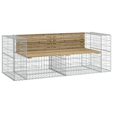vidaXL Παγκάκι Κήπου Συρματοκιβώτιο 184x71x65,5cm Εμποτ. Ξύλο Πεύκου 1 τεμ.