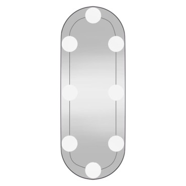vidaXL Καθρέφτης Τοίχου Οβάλ με Φώτα LED 15x40 εκ. από Γυαλί