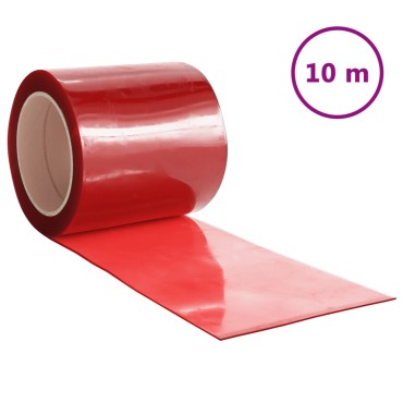 vidaXL Λωριδοκουρτίνα Κόκκινη 10 μ. 200 χιλ.x1,6 χιλ. από PVC