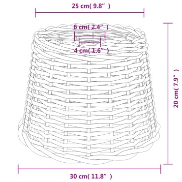 vidaXL Καπέλο Φωτιστικού Οροφής Καφέ Ø30x20 εκ. από Wicker