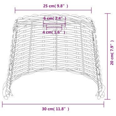 vidaXL Καπέλο Φωτιστικού Οροφής Καφέ Ø30x20 εκ. από Wicker