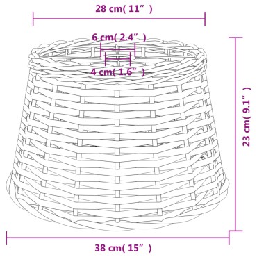 vidaXL Καπέλο Φωτιστικού Καφέ Ø38x23 εκ. από Wicker