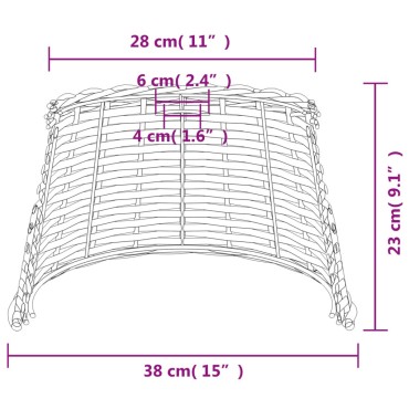 vidaXL Καπέλο Φωτιστικού Καφέ Ø38x23 εκ. από Wicker