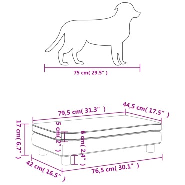vidaXL Κρεβάτι Σκύλου με Προέκταση Καπουτσίνο 100x50x30 εκ Συνθ. Δέρμα
