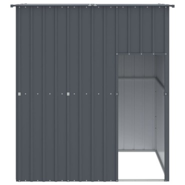 vidaXL Σπιτάκι Σκύλου με Οροφή Ανθρακί 165x153x181 εκ. Γαλβαν. Χάλυβας