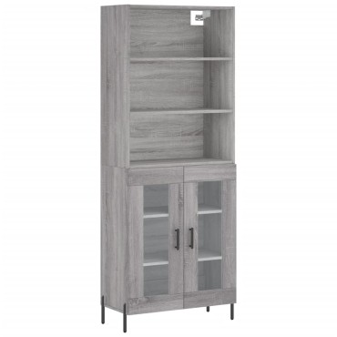 vidaXL Ντουλάπι Γκρι Sonoma 69,5x34x180cm Επεξεργασμένο Ξύλο 1 τεμ.
