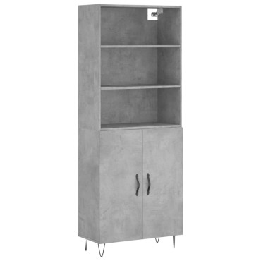 vidaXL Ντουλάπι Γκρι Σκυροδέματος 69,5x34x180cm Επεξεργασμένο Ξύλο 1 τεμ.