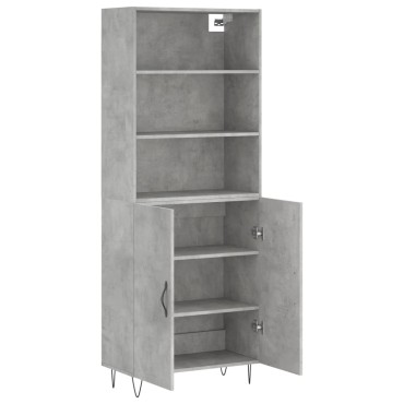vidaXL Ντουλάπι Γκρι Σκυροδέματος 69,5x34x180cm Επεξεργασμένο Ξύλο 1 τεμ.
