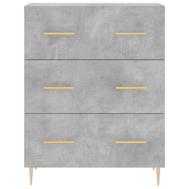 vidaXL Ντουλάπι Γκρι Σκυροδέματος 69,5x34x180cm Επεξεργασμένο Ξύλο 1 τεμ.