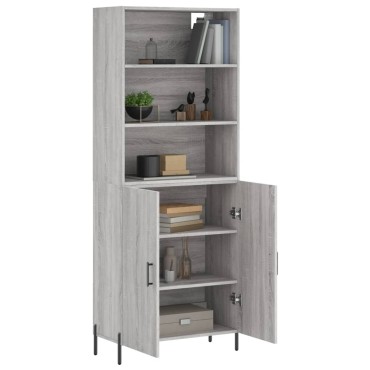 vidaXL Ντουλάπι Γκρι Sonoma 69,5x34x180cm Επεξεργασμένο Ξύλο 1 τεμ.