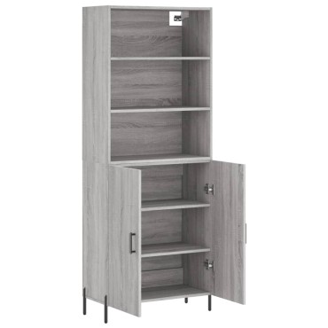 vidaXL Ντουλάπι Γκρι Sonoma 69,5x34x180cm Επεξεργασμένο Ξύλο 1 τεμ.