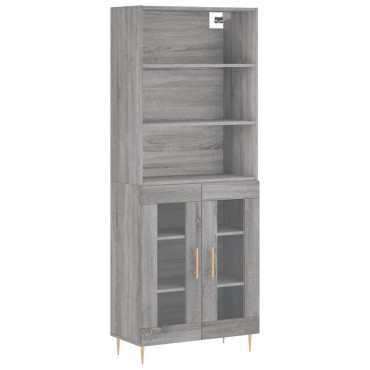 vidaXL Ντουλάπι Γκρι Sonoma 69,5x34x180cm Επεξεργασμένο Ξύλο 1 τεμ.