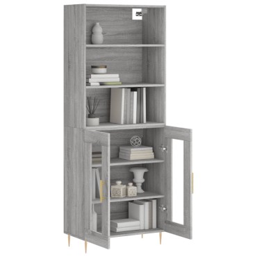 vidaXL Ντουλάπι Γκρι Sonoma 69,5x34x180cm Επεξεργασμένο Ξύλο 1 τεμ.